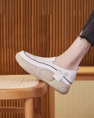 Skor Tjocksulade Dam Urholkade Loafers Rund Tå Hätta