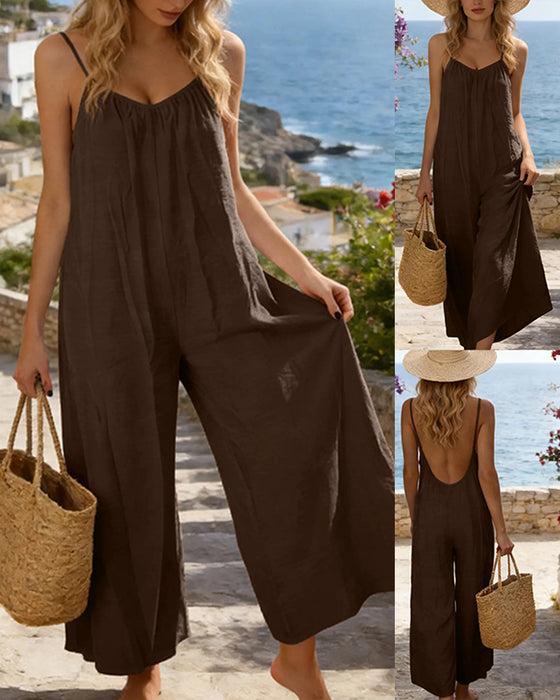 Jumpsuit Tunna Remmar Enfärgad