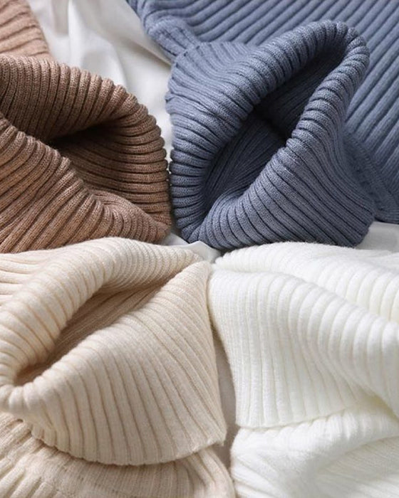 Högkragad Stickad Tröja Som Baslager