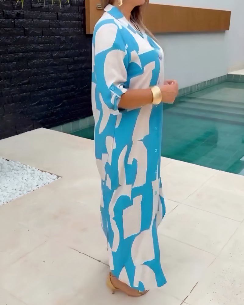 Klänning Casual Skjorta Lång