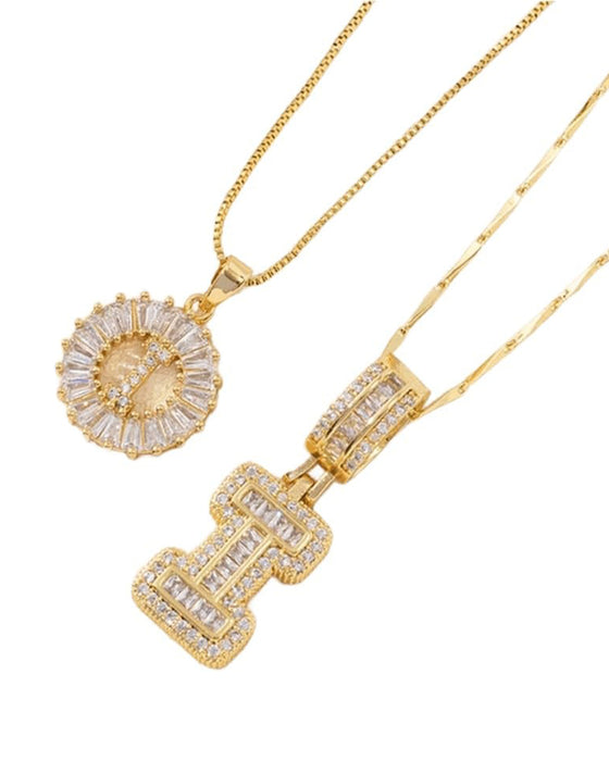 Halsband Initial Bokstav Hängsmycke 2 Förpackning