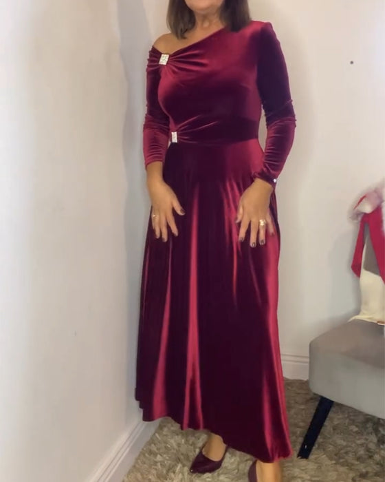 Klänning Stilfull Sammets Metallspännen