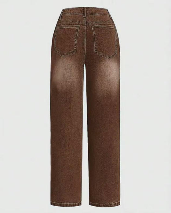 Jeans Multi-Knapp Tvättad Lös