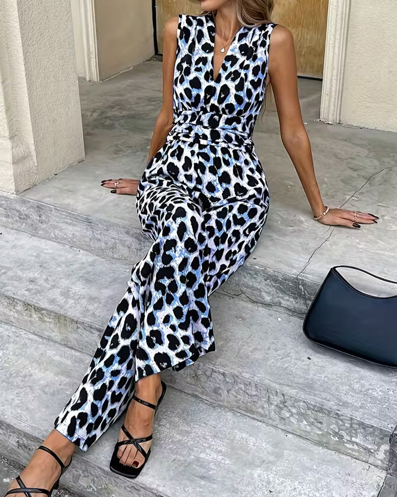 Hoppdräkt Leopard Tryck Ärmlös