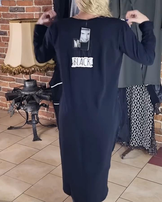 Klänning Lös Plusstorlek Pu-Paneler