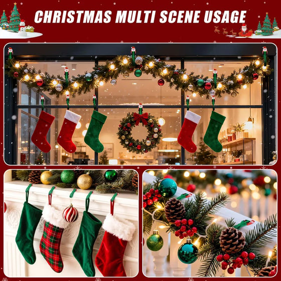 🎄🎅 Jultomte Självhäftande Krokar (12-Pack) — inga borrar, inga spikar, bara skala, fäst och häng