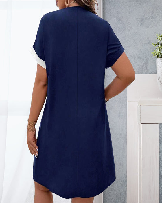 Klänning Blommigt Tryck Kortärmad