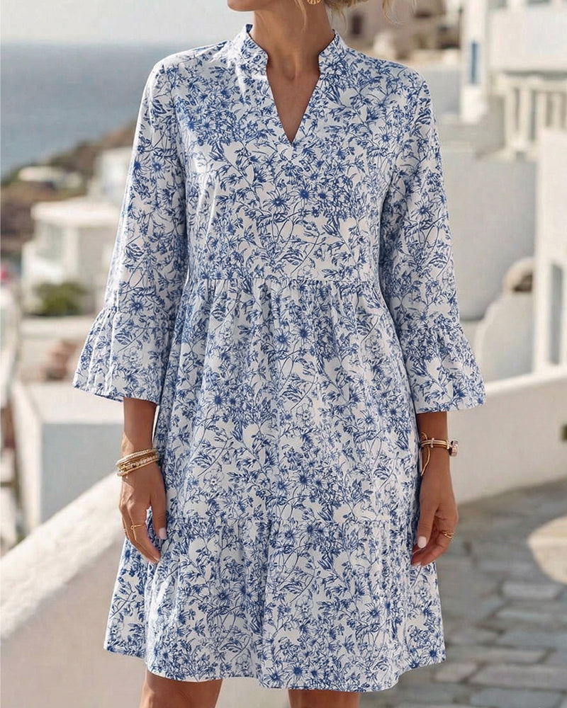 Klänning Blommig V-ringning Tårta