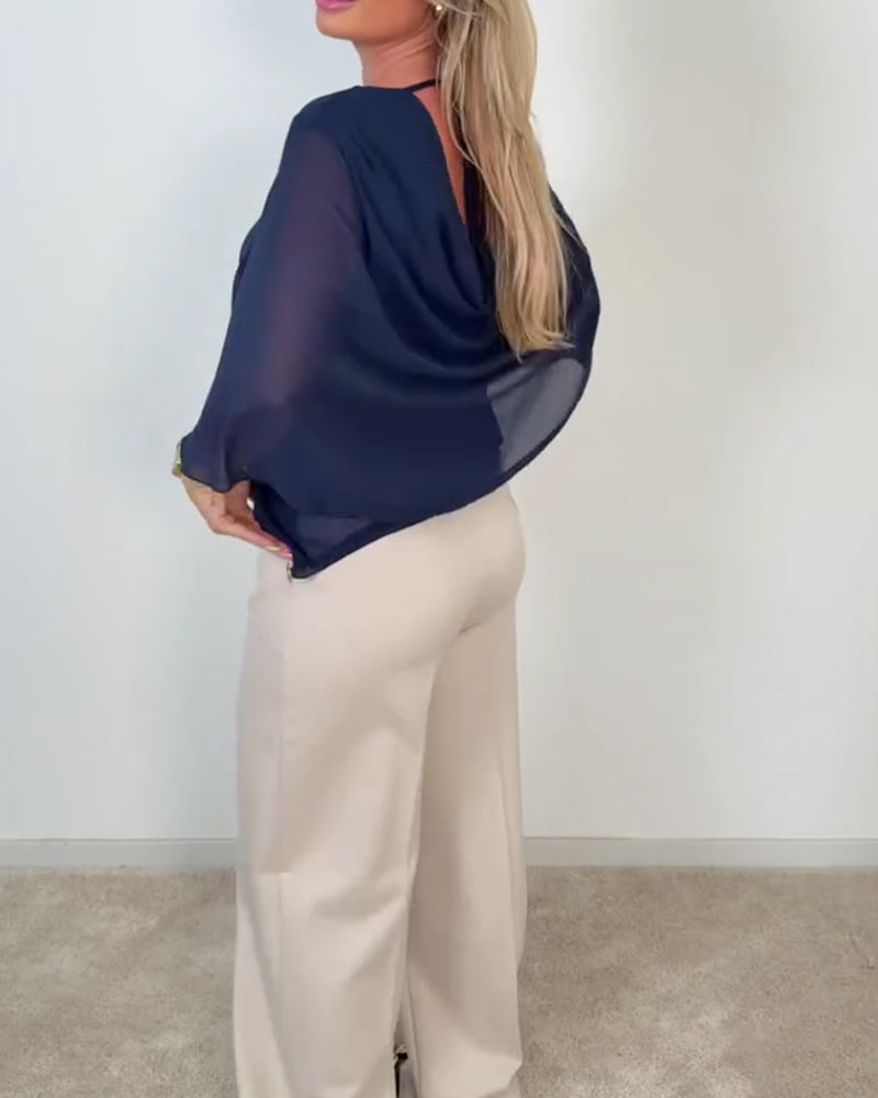 Blus Klockärm Rundhals