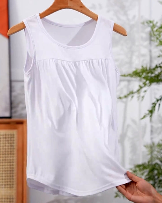 Tredelad set Ärmlös Plisserad Löst sittande väst