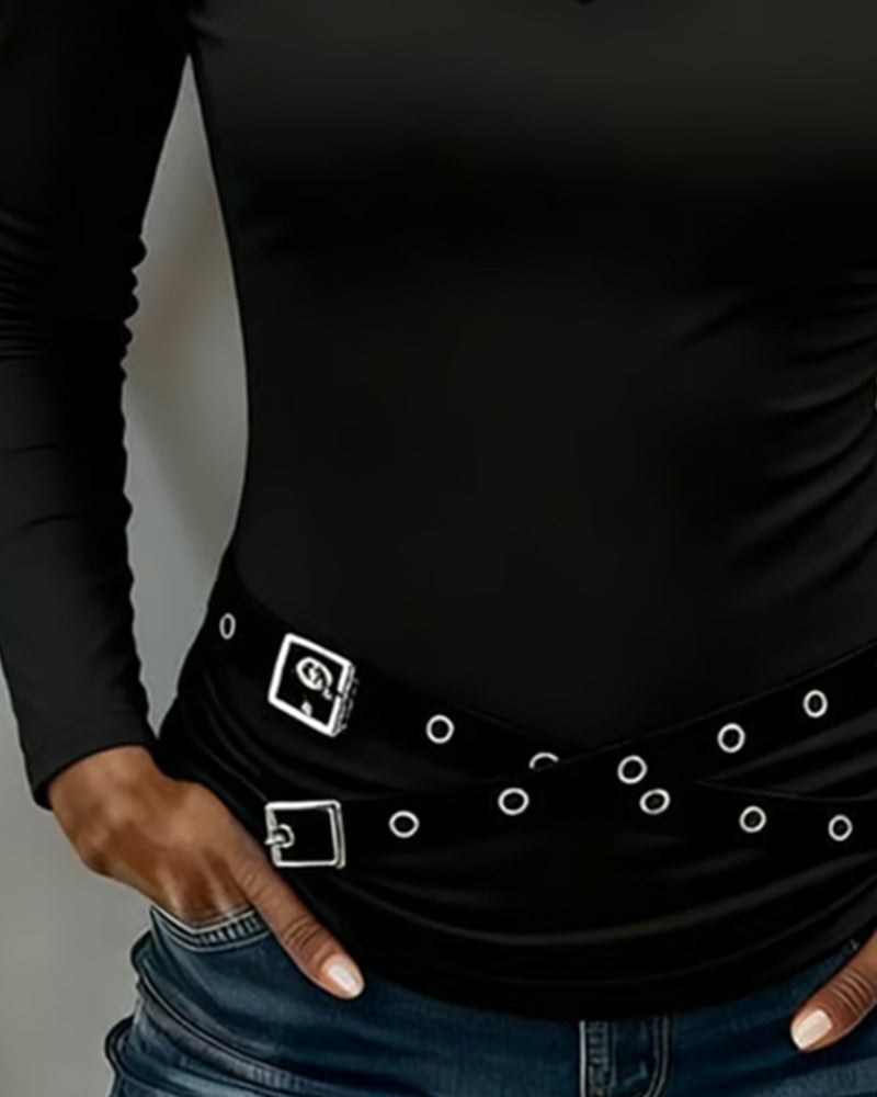 Topp Med Korsad V-Ringning Och Långa Ärmar