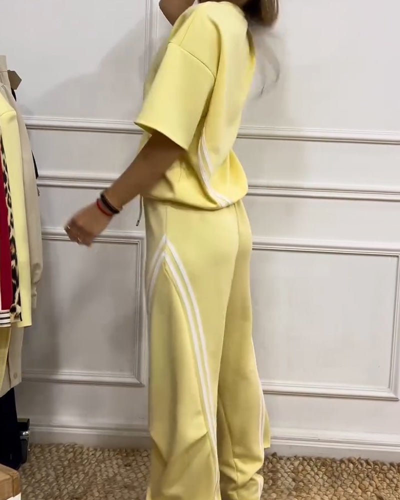 Tvådelat Set Athletic Randdetalj Casual