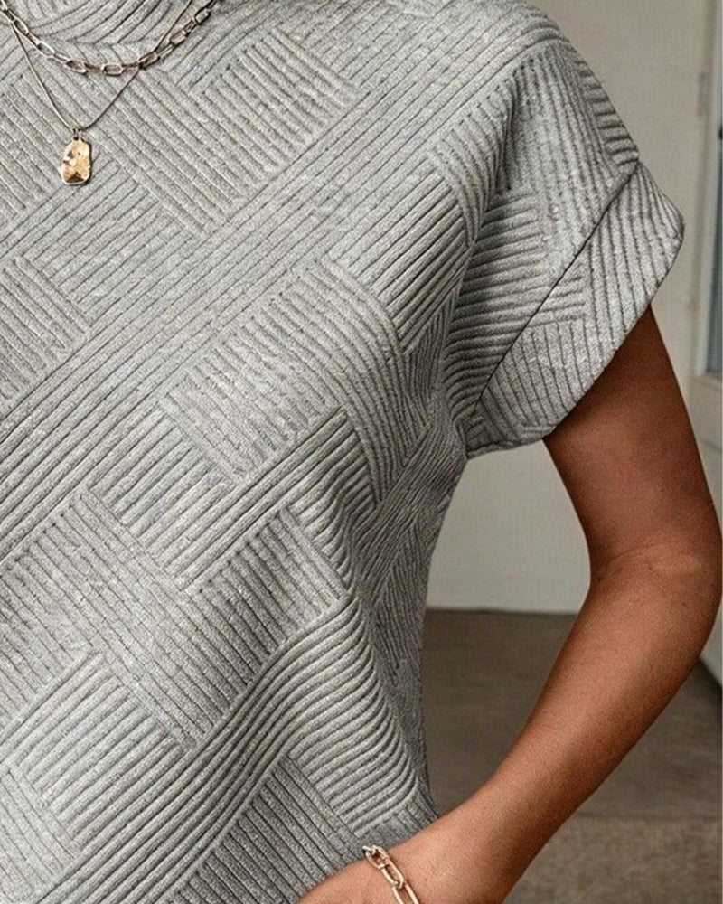 Blus Solid Rundhalsad