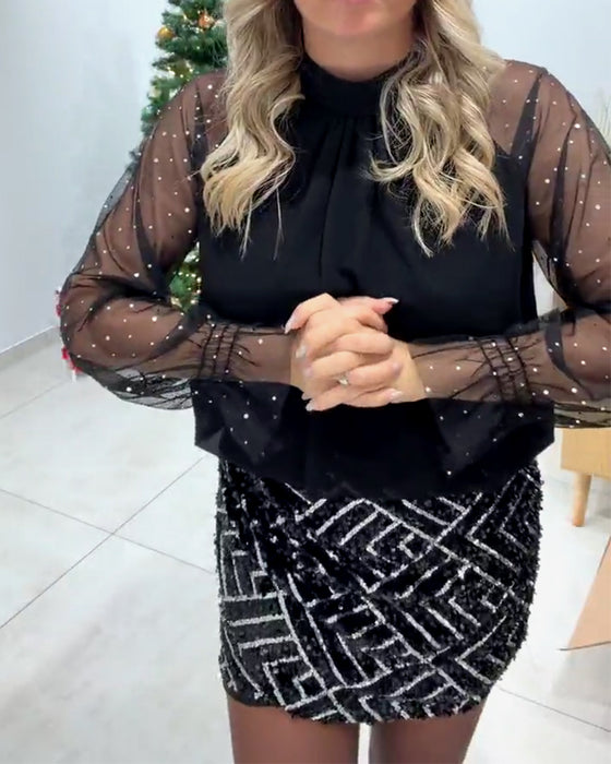 Mässing Enfärgad Långärmad Blus