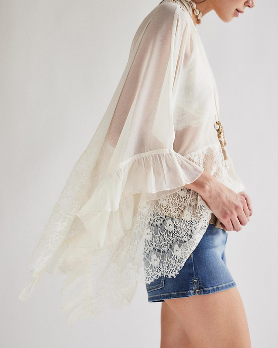 Cover-Up Spets Patchwork Mesh