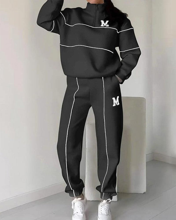 Tvådelsset Dam Casual Bokstav M Långärmad