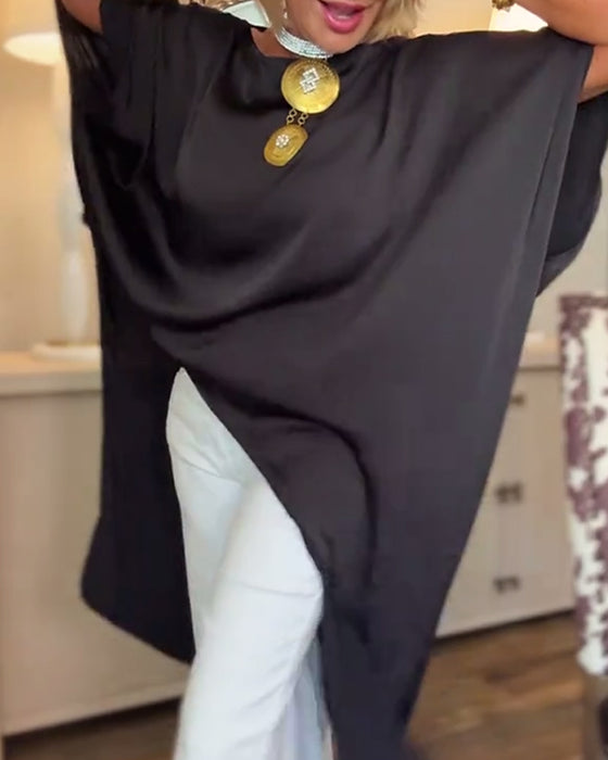 Blus avslappnad mode oregelbunden lös