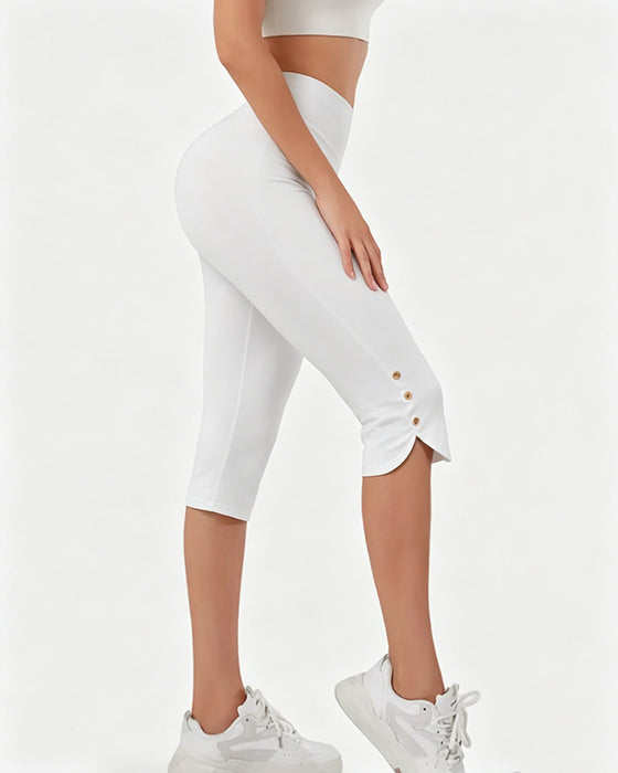 Leggings Enfärgad Slim-Fit Kapad
