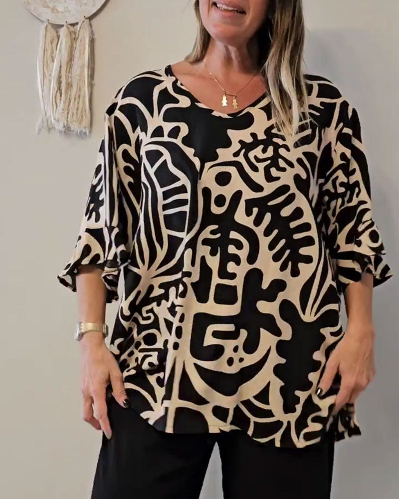 Topp Abstrakt Botaniskt Tryck Lös