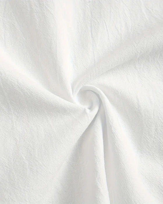 Blus Krage Enfärgad Knapp Kort Ärmlängd