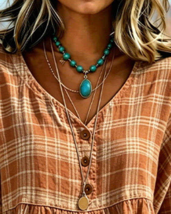 Blus Vintage Ruta V-Hals