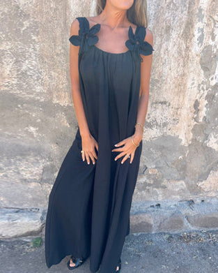 Klänning Ärmfri Enfärgade Trendig Lång