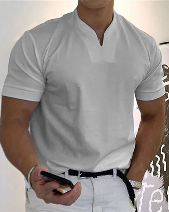 T-Shirt Herrar Gentlemans Business Kort Ärm Fitness