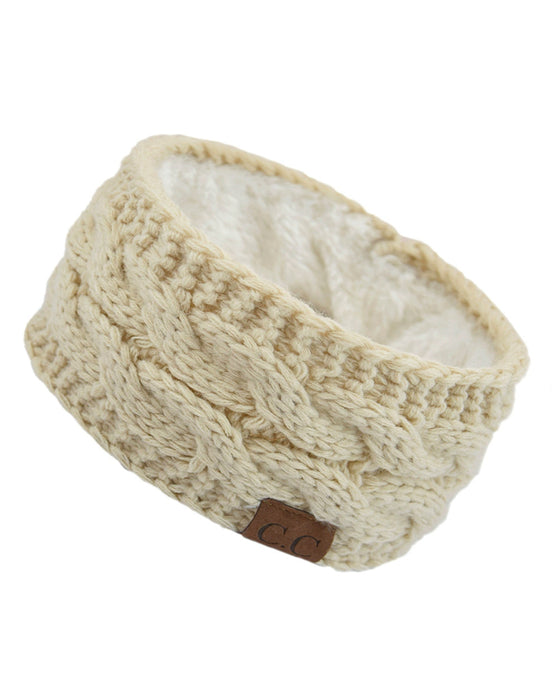 Fleece Stickad Pannband För Höst Och Vinter