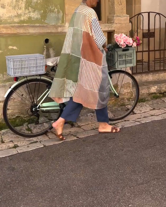 Klänning Rutig Randig Patchwork Lös