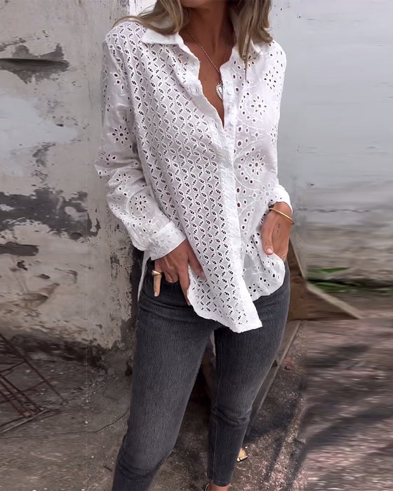 Skjort Långärmad Kavl Urskuren