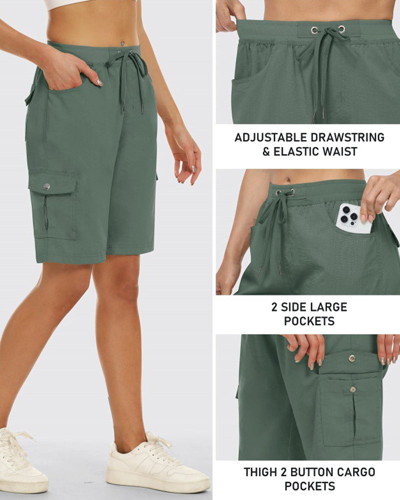 Kvinnors Shorts Snabbtorkande Cargoshorts Med Fickor