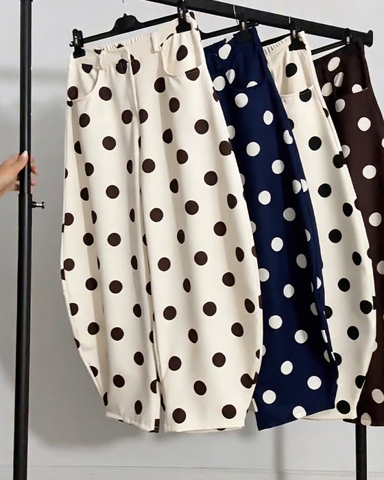 Byxor Vintage Polka Dot Casual Harem