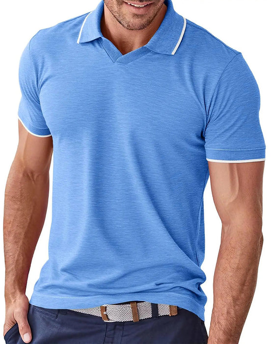 Avslappnad T-Shirt Med Krage, Kortsärmad
