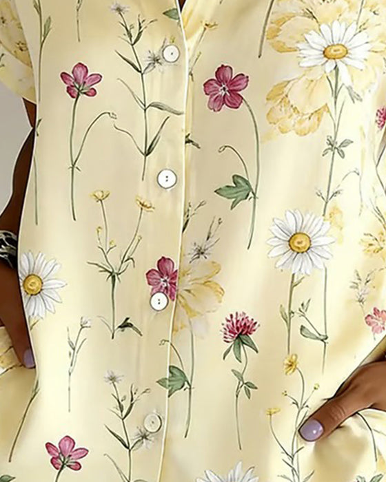 Skjorta Färsk Blommigt Tryck