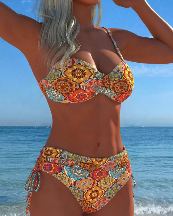 Bikini Snörning Ring Tryck