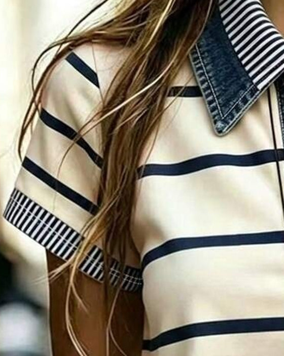 Blus Randig Casual Slag