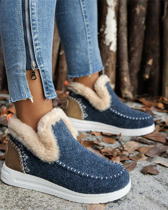 ❄️Dam Vinter Ankelkängor Halkfria Med Fuskpälsvärme