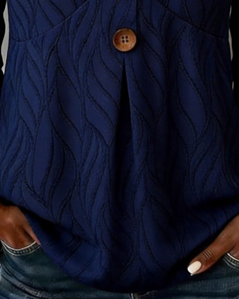 Blus Med Textur Och Volangkant