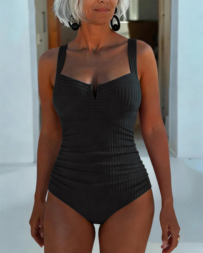 Ett Stycke Spaghettiband Fyrkantig Hals