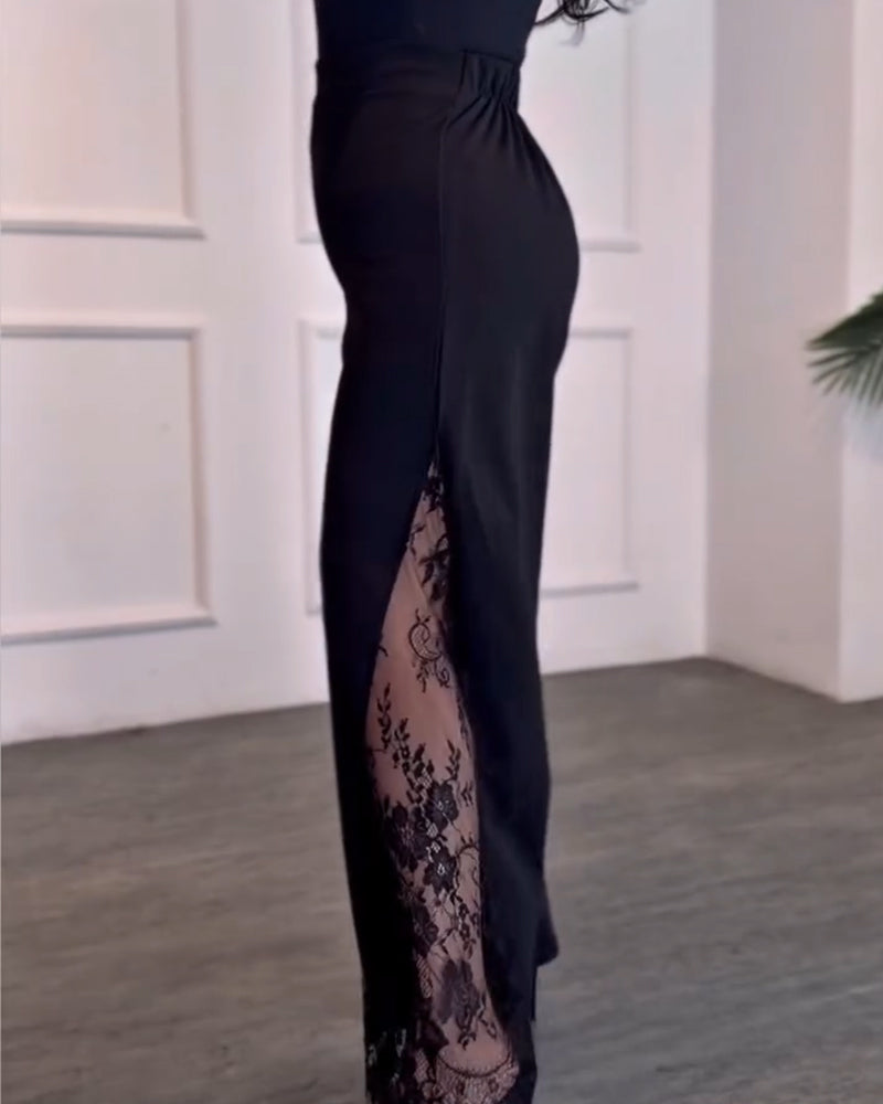 Byxor Spets Lapptäck Brett Ben