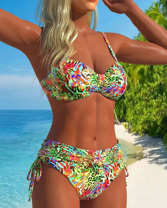 Ögonfallande Delad Badkläder med Leopardmönster