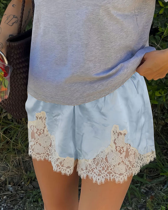 Shorts Mode Spetskant Lapptäcke