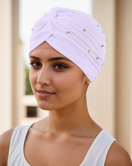 Hatt Pärla Veckad Förknuten Turban