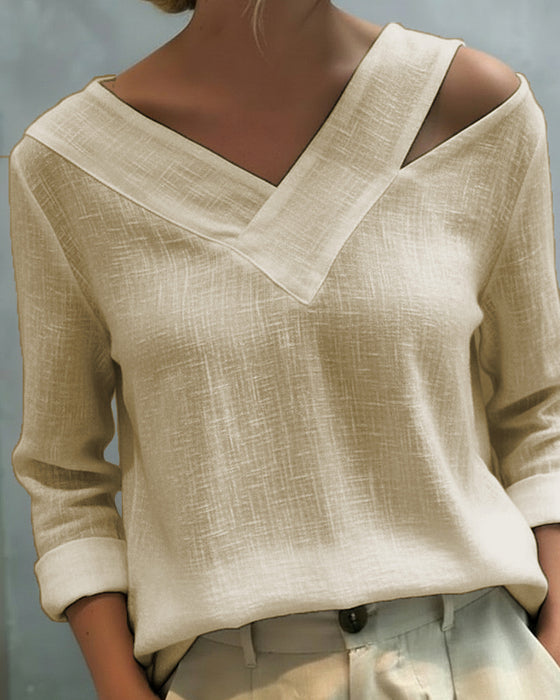 Topp Stilfull V-Ringning Axelfri