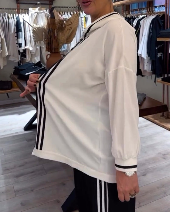 Huva randig avslappnad tvådelar