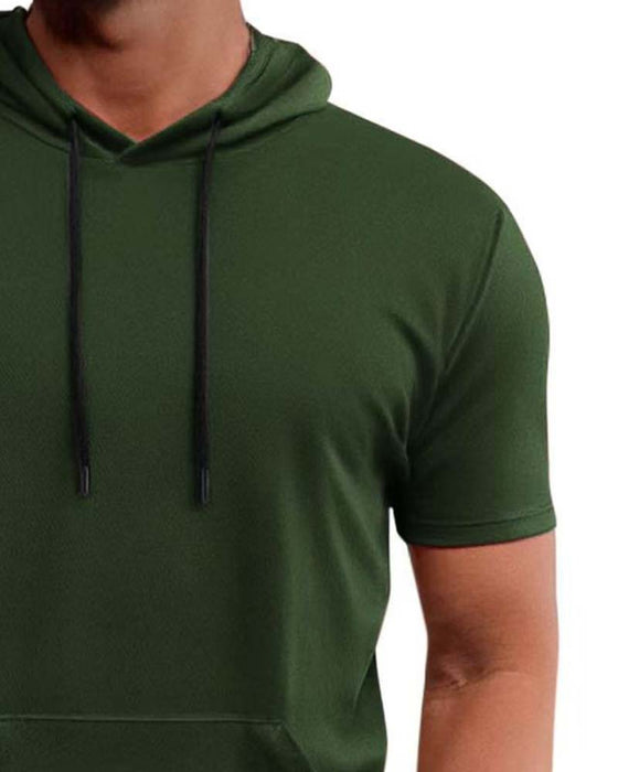 T-Shirt Hoodie Snabbtorka Kort Ärm