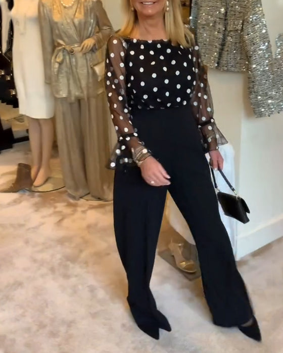 Blus Casual Genomskinlig Prickig