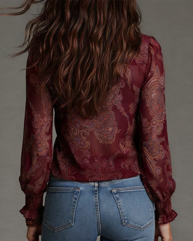 Blus Halvbläster Rysche Retro