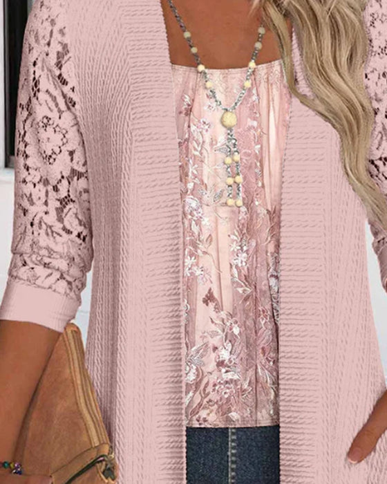 Topp Med Faux Tvådelad Look Och Lappverk