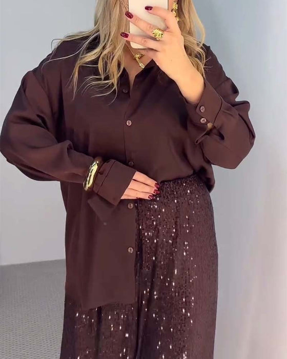 Byxor Casual Paljetter Vida-ben